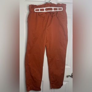 Forever21 Bag Tie Cuffed Pants in Burnt Orange